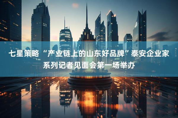 七星策略 “产业链上的山东好品牌”泰安企业家系列记者见面会第一场举办